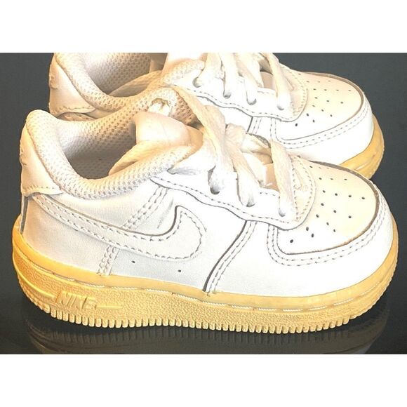 Nike Air Force 1 AF1 Low White Kids Toddler Pre-School 314194-117 Size 4C - Picture 4 of 9